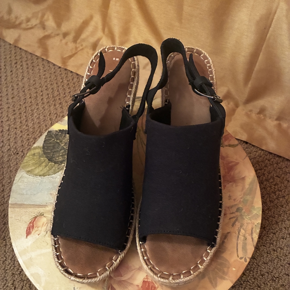 Black Espadrille Slingback Sandals